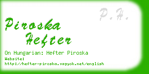 piroska hefter business card